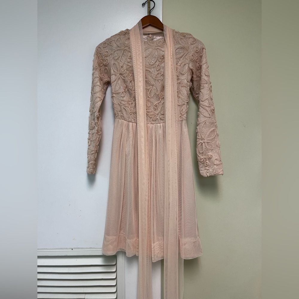 Pink tool dress with belt